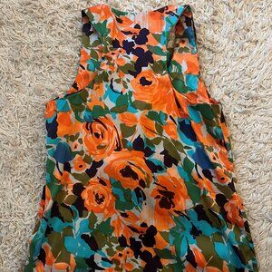 Gianni Bini Floral Ruffle Racerback Sleeveless Top